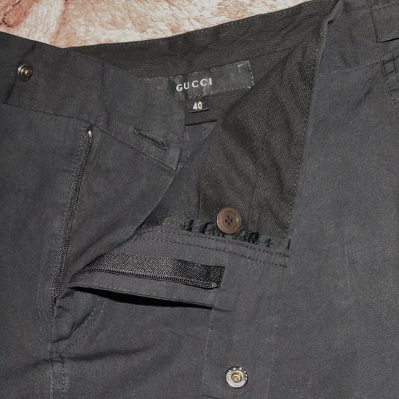 Authentic Gucci Side Logo "Belt" Cotton Silk Pencil Skirt - Picture 10 of 11